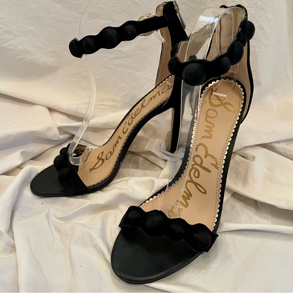 Sam Edelman Addison Black Suede Zipper Back Stiletto Heel Women’s Size 9 - Picture 4 of 15